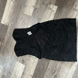 Never worn! Mori Lee black lace 2 piece dress with sweetheart top. Sz 12